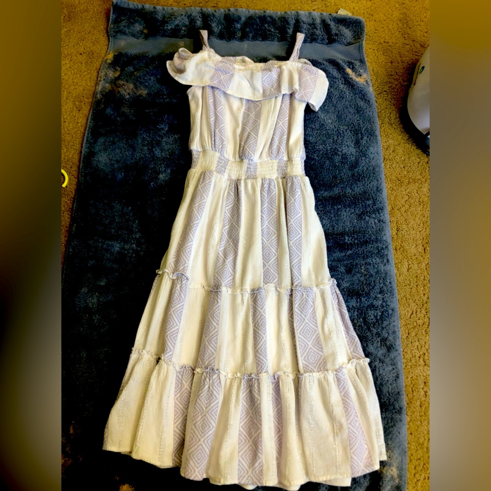 Purple and white dress